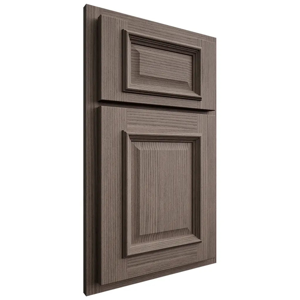 Shiloh Cabinetry Partial Overlay Montgomery White Oak Rift Cut Clay Door