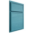 Shiloh Cabinetry Partial Overlay Napa Horizontal Alder Plain Cut Aqua Door