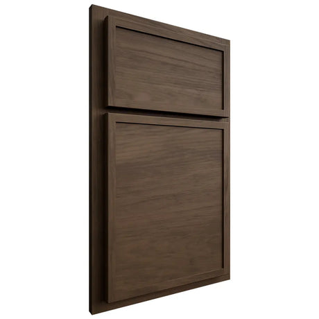 Shiloh Cabinetry Partial Overlay Napa Horizontal Alder Plain Cut Caviar Door