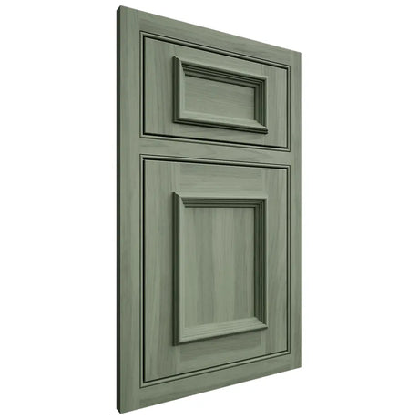 Shiloh Cabinetry Partial Overlay Napa Horizontal Hickory Plain Cut Moss Door