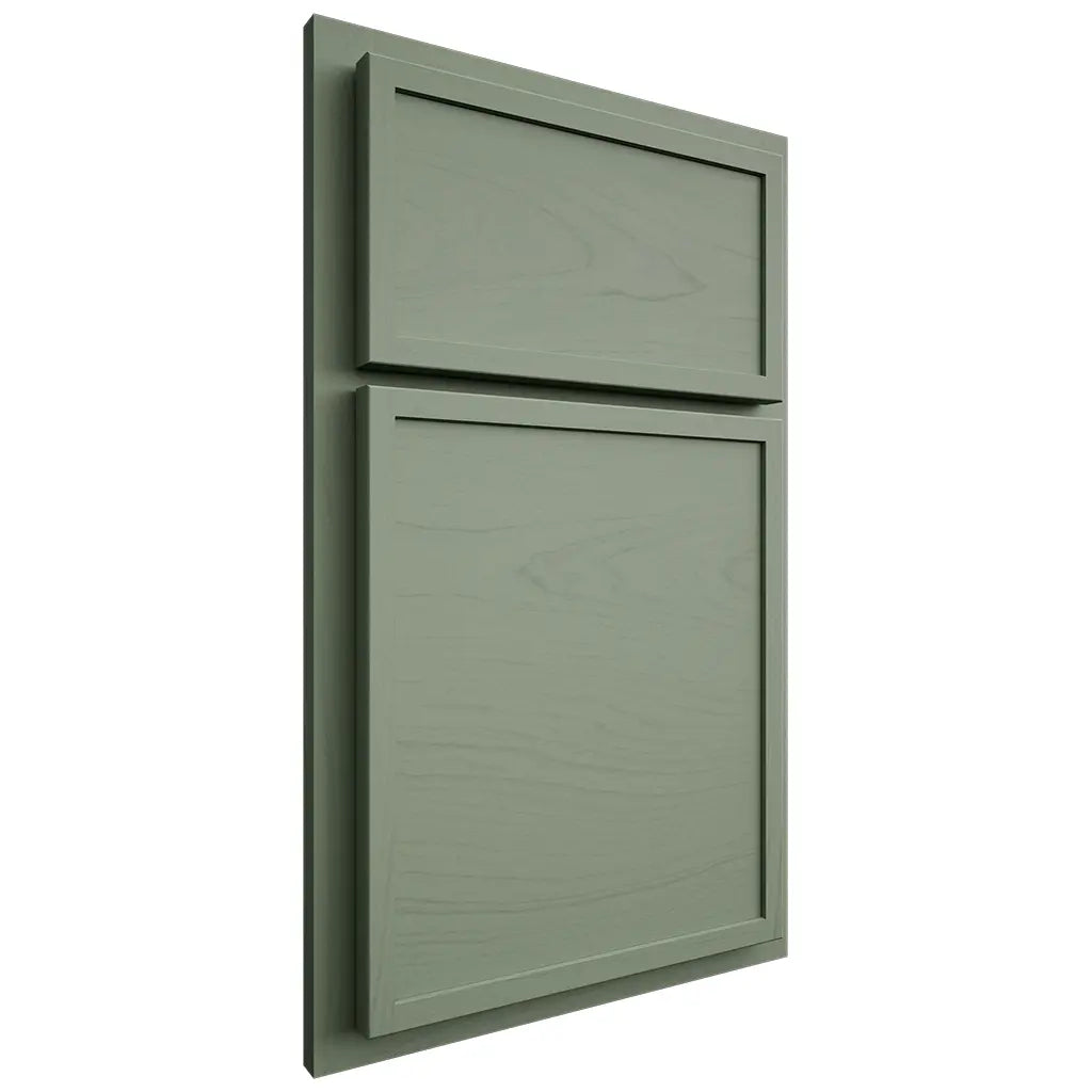 Shiloh Cabinetry Partial Overlay Napa Horizontal Poplar Plain Cut Moss Door