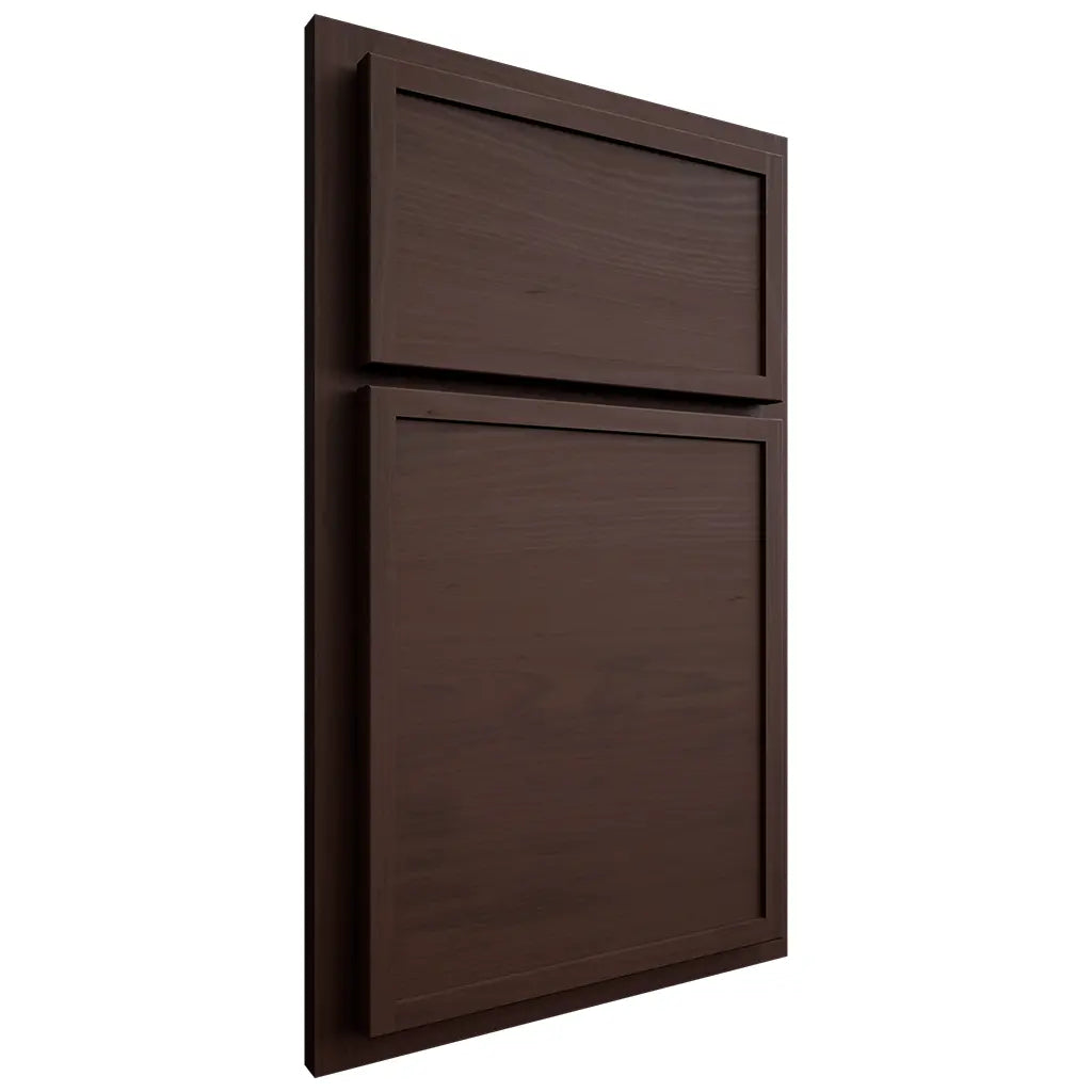 Shiloh Cabinetry Partial Overlay Napa Horizontal Walnut Plain Cut Bison Door