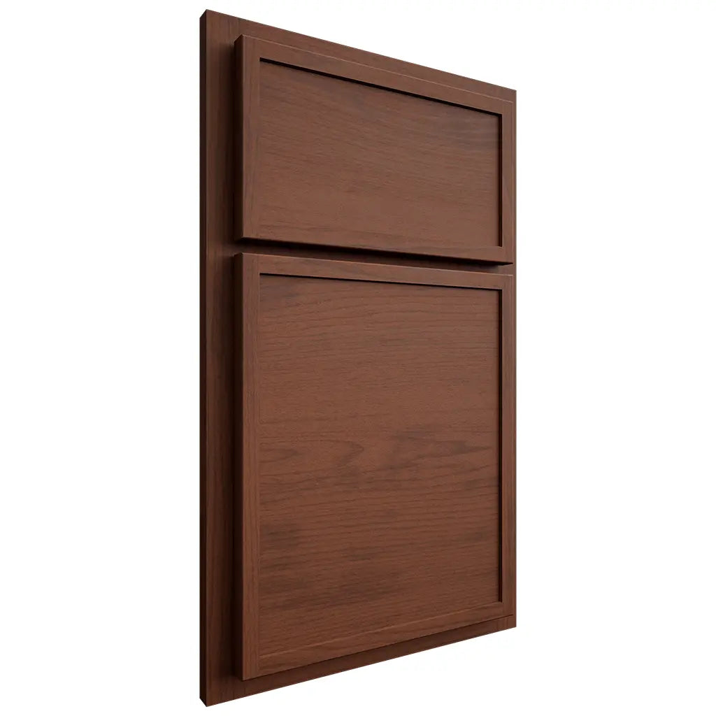 Shiloh Cabinetry Partial Overlay Napa Horizontal Walnut Plain Cut Rye Door