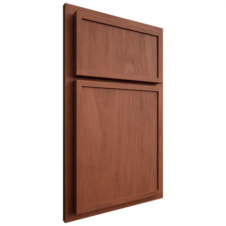 Shiloh Cabinetry Partial Overlay Napa Vertical Alder Plain Cut Sierra Door