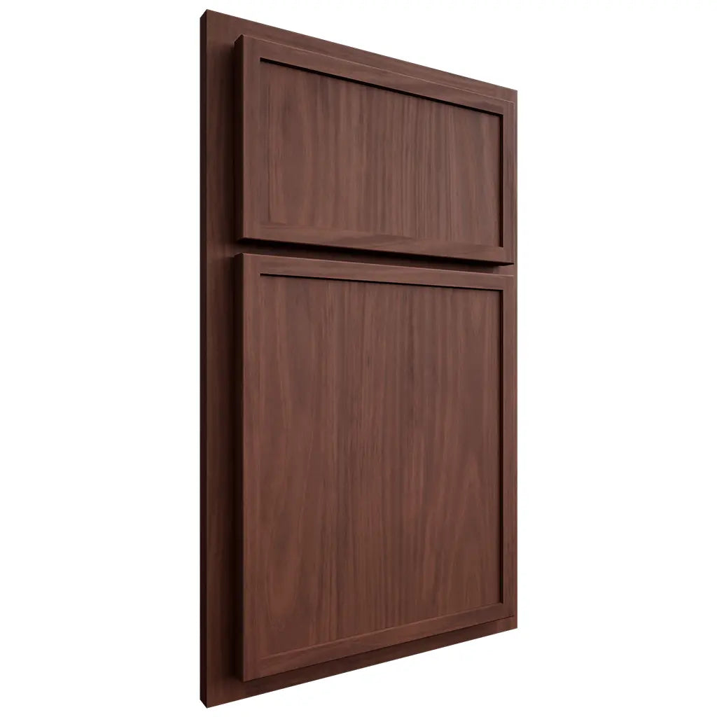Shiloh Cabinetry Partial Overlay Napa Vertical Cherry Plain Cut Bourbon Door
