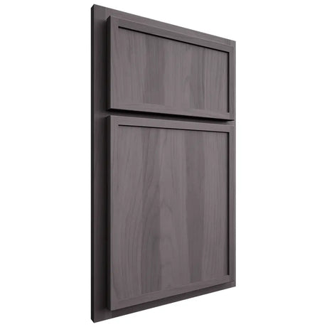 Shiloh Cabinetry Partial Overlay Napa Vertical Hickory Plain Cut Cadet Door