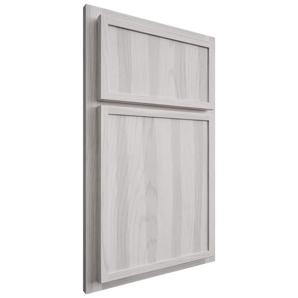 Shiloh Cabinetry Partial Overlay Napa Vertical Hickory Plain Cut Cotton Door