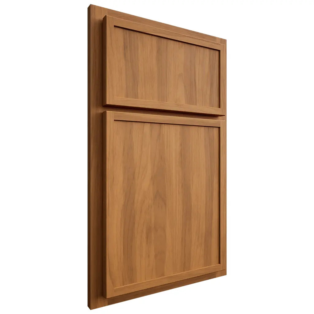 Shiloh Cabinetry Partial Overlay Napa Vertical Hickory Plain Cut Medium Door