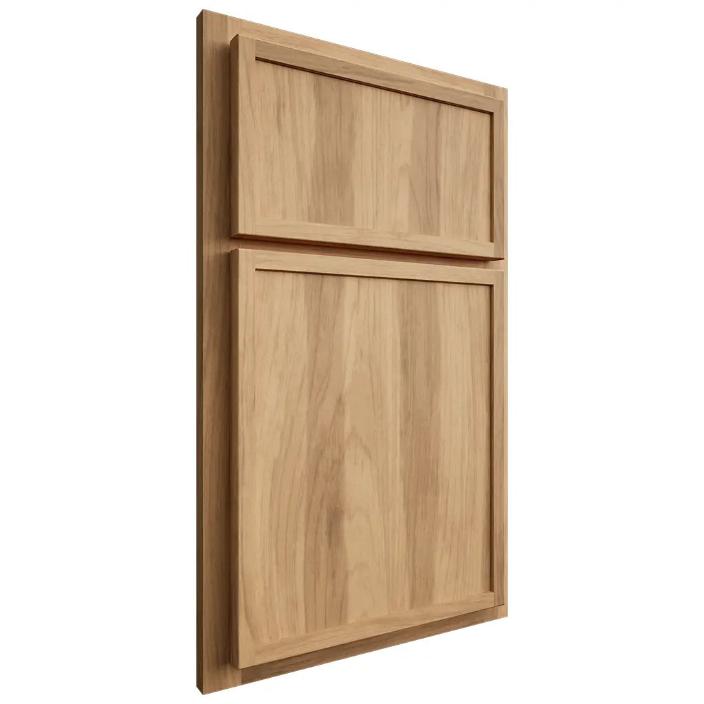 Shiloh Cabinetry Partial Overlay Napa Vertical Hickory Plain Cut Natural Door