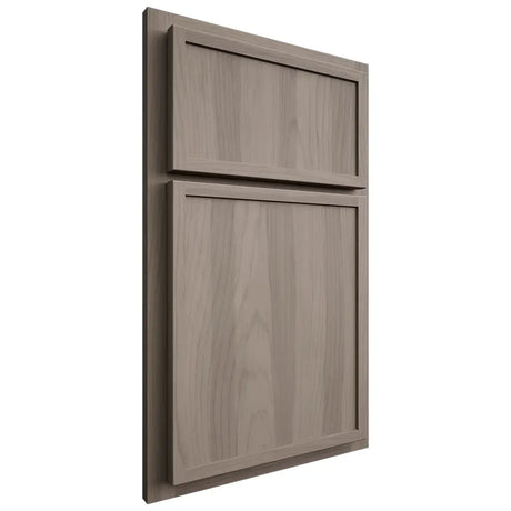 Shiloh Cabinetry Partial Overlay Napa Vertical Hickory Plain Cut Sterling Door