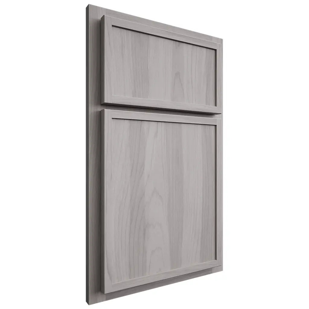 Shiloh Cabinetry Partial Overlay Napa Vertical Hickory Plain Cut Stratus Door