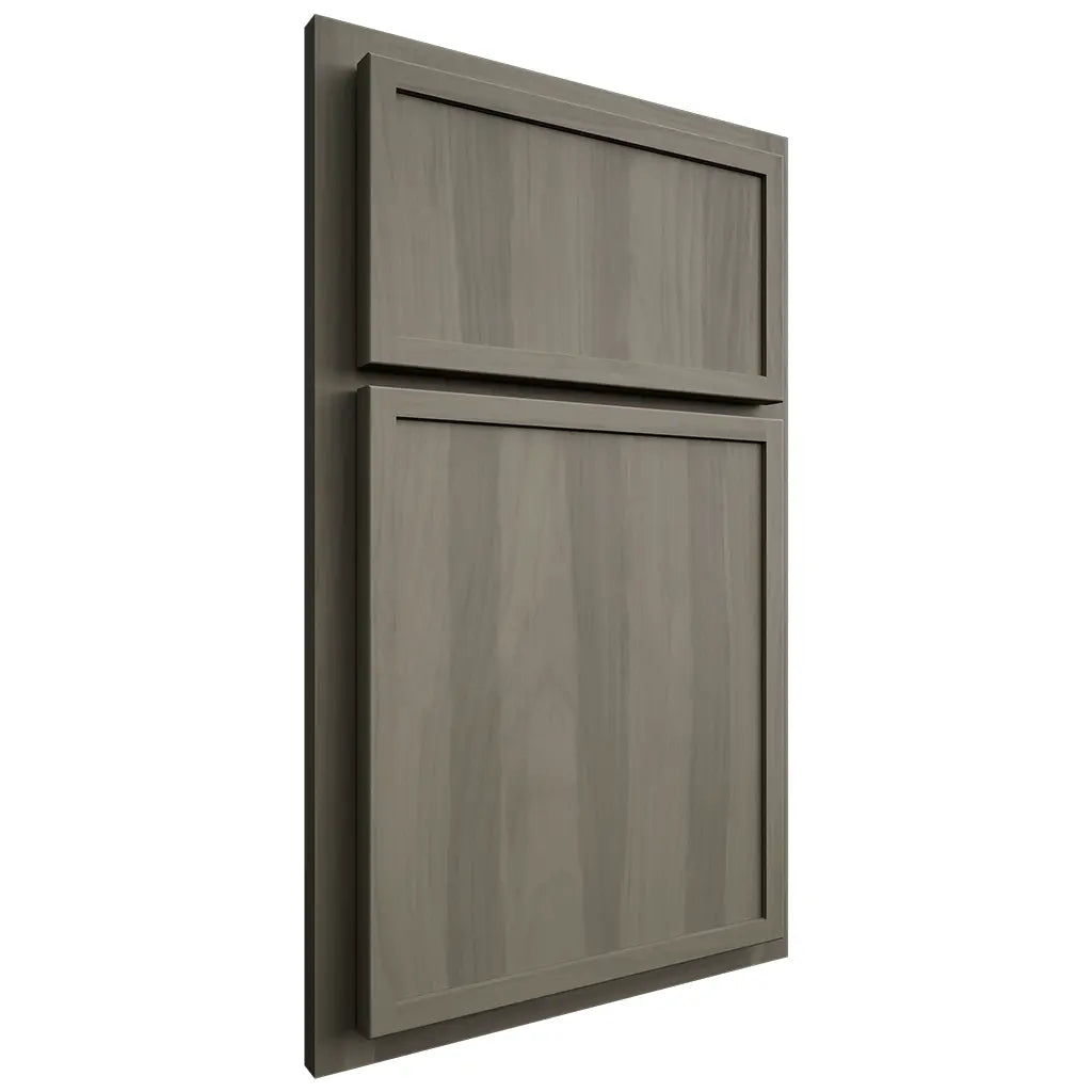 Shiloh Cabinetry Partial Overlay Napa Vertical Hickory Plain Cut Thyme Door