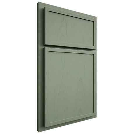 Shiloh Cabinetry Partial Overlay Napa Vertical Poplar Plain Cut Moss Door