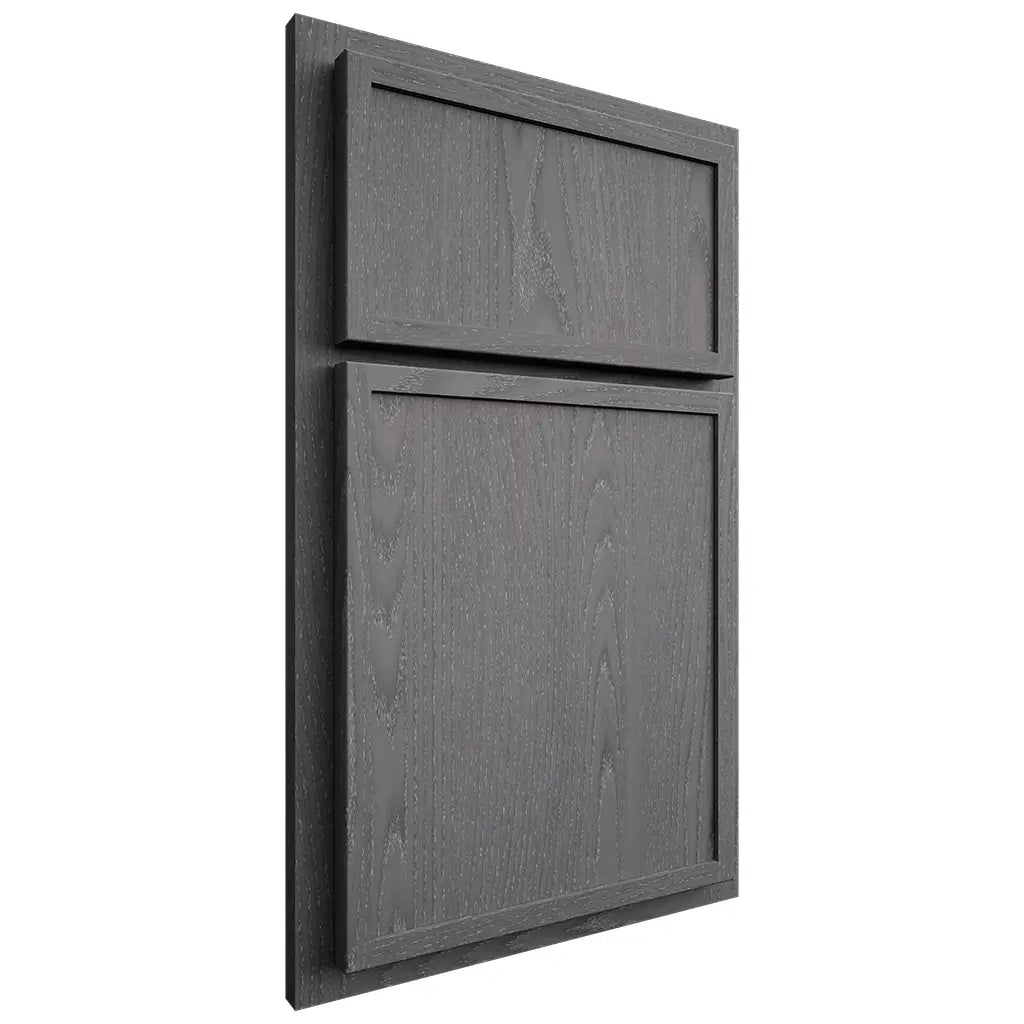 Shiloh Cabinetry Partial Overlay Napa Vertical Red Oak Plain Cut Cadet Door