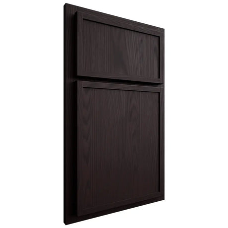 Shiloh Cabinetry Partial Overlay Napa Vertical Red Oak Plain Cut Espresso Door
