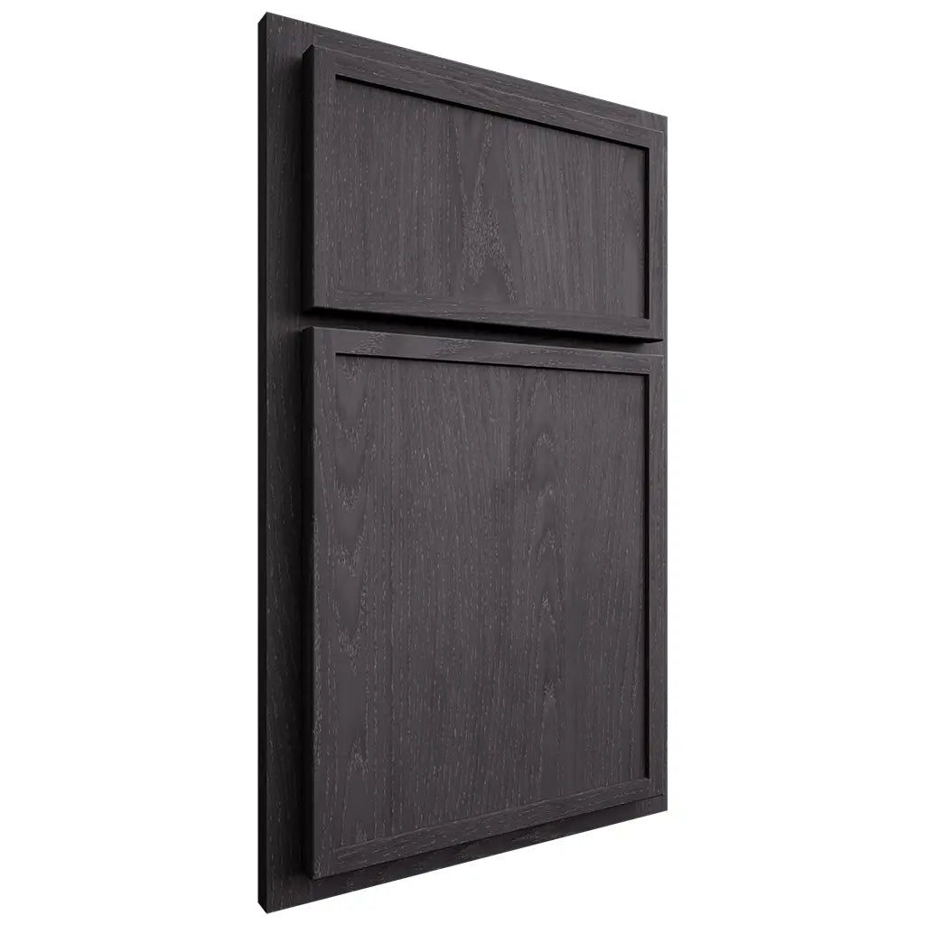 Shiloh Cabinetry Partial Overlay Napa Vertical Red Oak Plain Cut Harbor Door