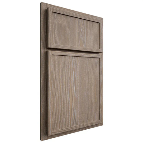Shiloh Cabinetry Partial Overlay Napa Vertical White Oak Plain Cut Almond Door