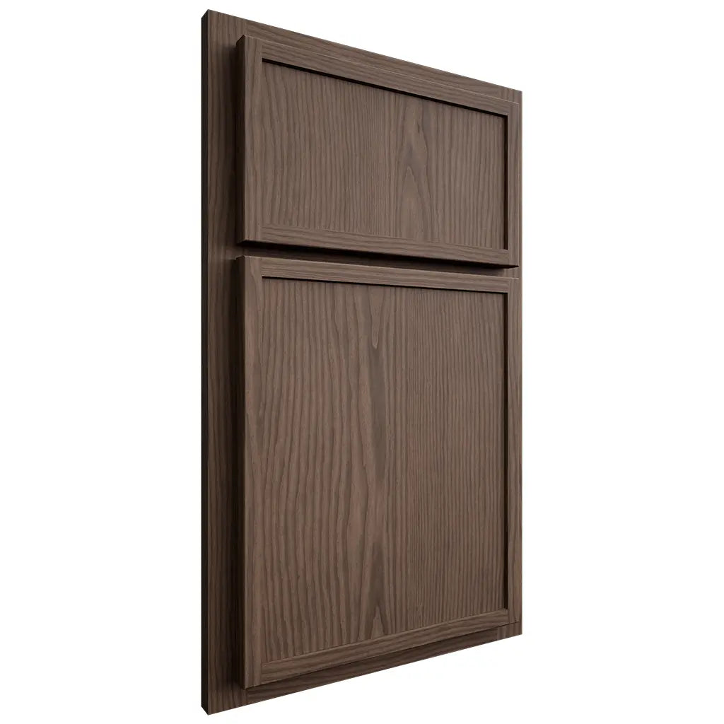 Shiloh Cabinetry Partial Overlay Napa Vertical White Oak Plain Cut Mineral Door
