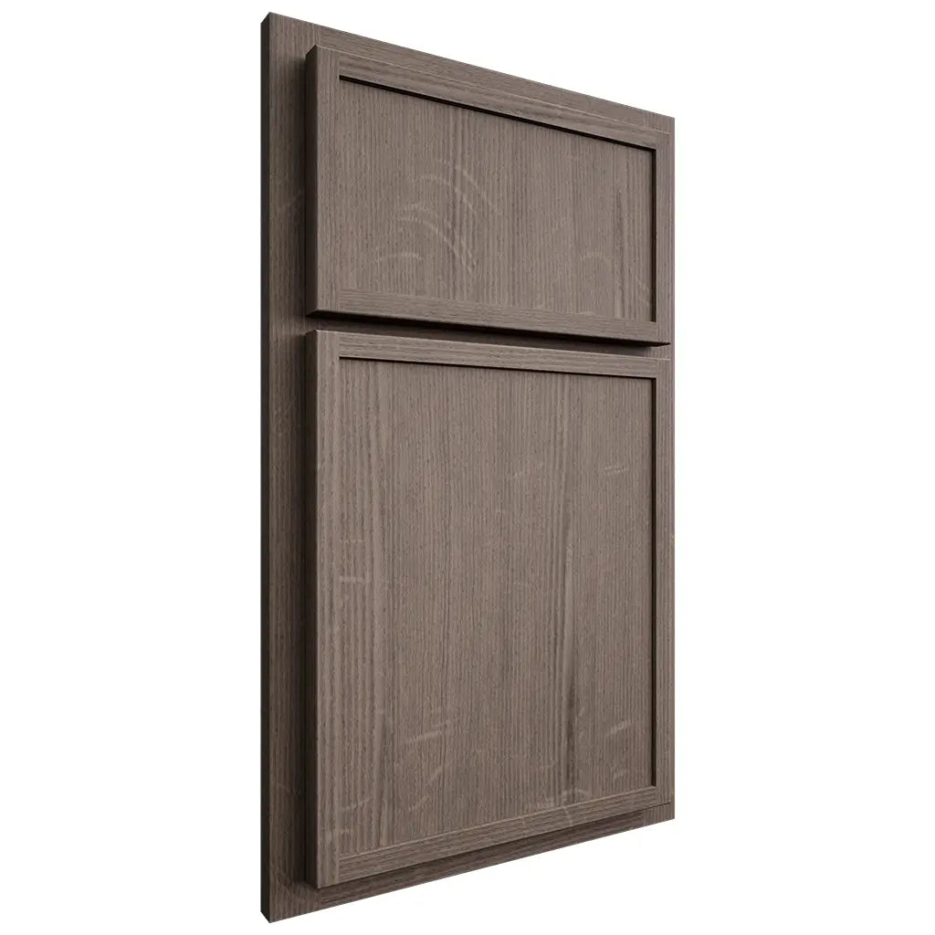 Shiloh Cabinetry Partial Overlay Napa Vertical White Oak Quarter Sawn Clay Door