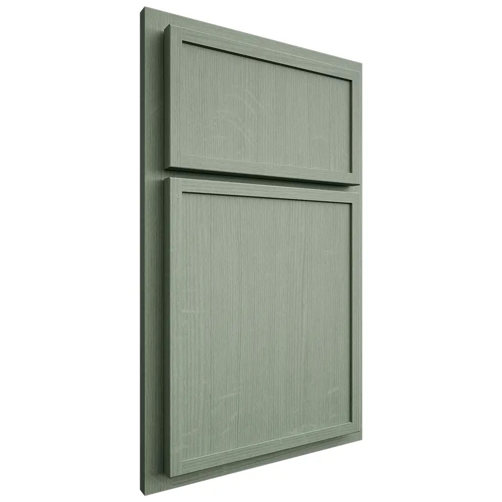 Shiloh Cabinetry Partial Overlay Napa Vertical White Oak Quarter Sawn Moss Door