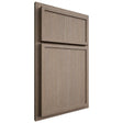 Shiloh Cabinetry Partial Overlay Napa Vertical White Oak Rift Cut Almond Door