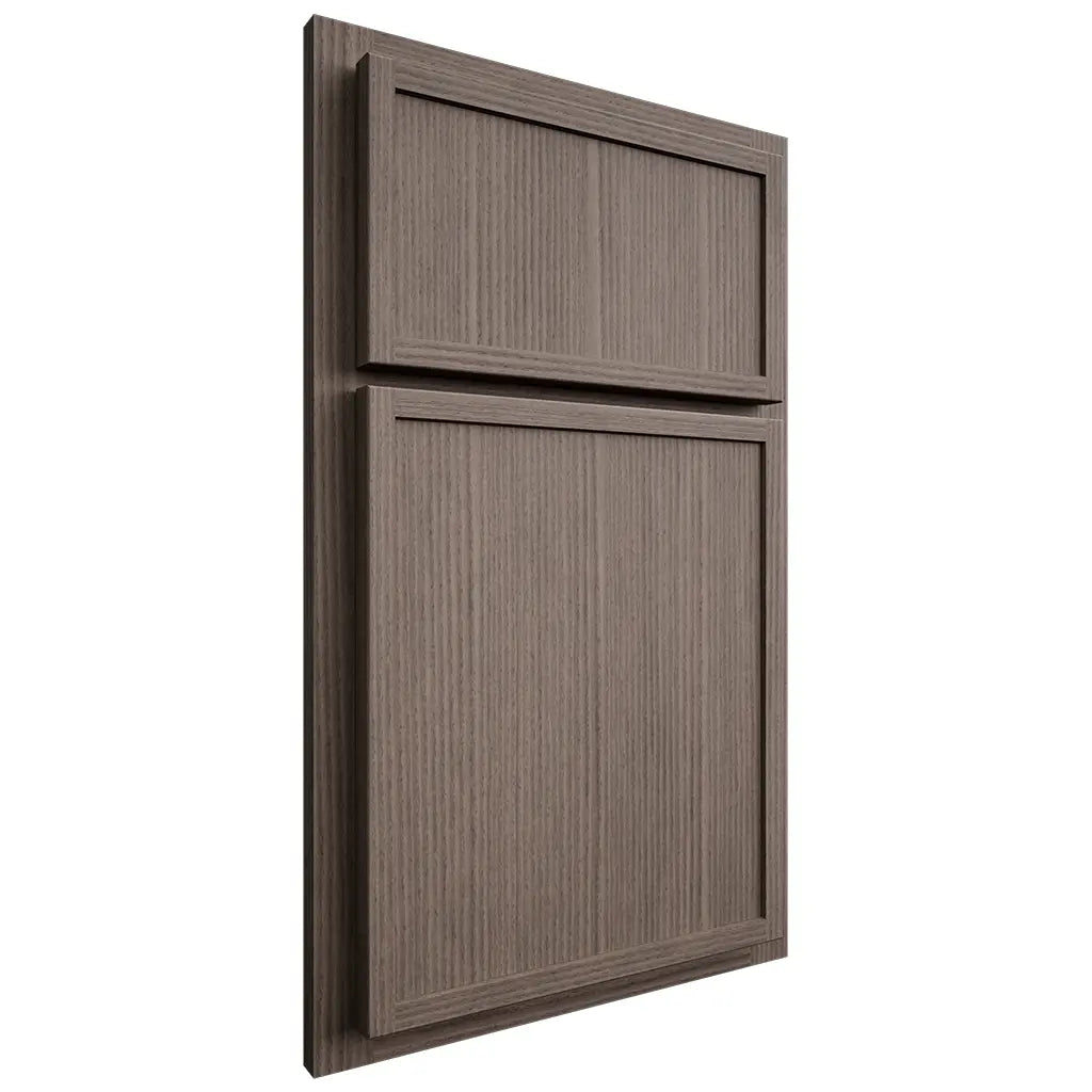 Shiloh Cabinetry Partial Overlay Napa Vertical White Oak Rift Cut Clay Door