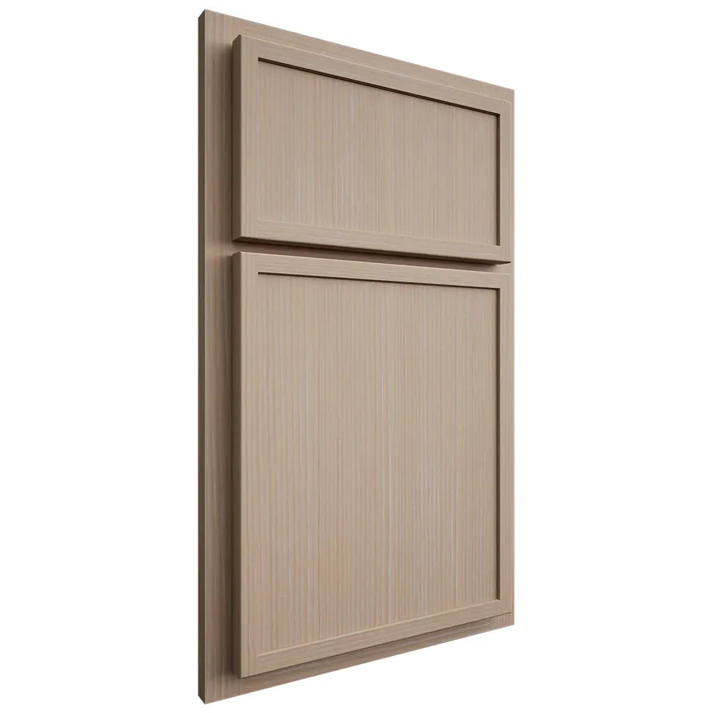 Shiloh Cabinetry Partial Overlay Napa Vertical White Oak Rift Cut Straw Door