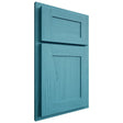 Shiloh Cabinetry Partial Overlay New Haven Alder Plain Cut Aqua Door