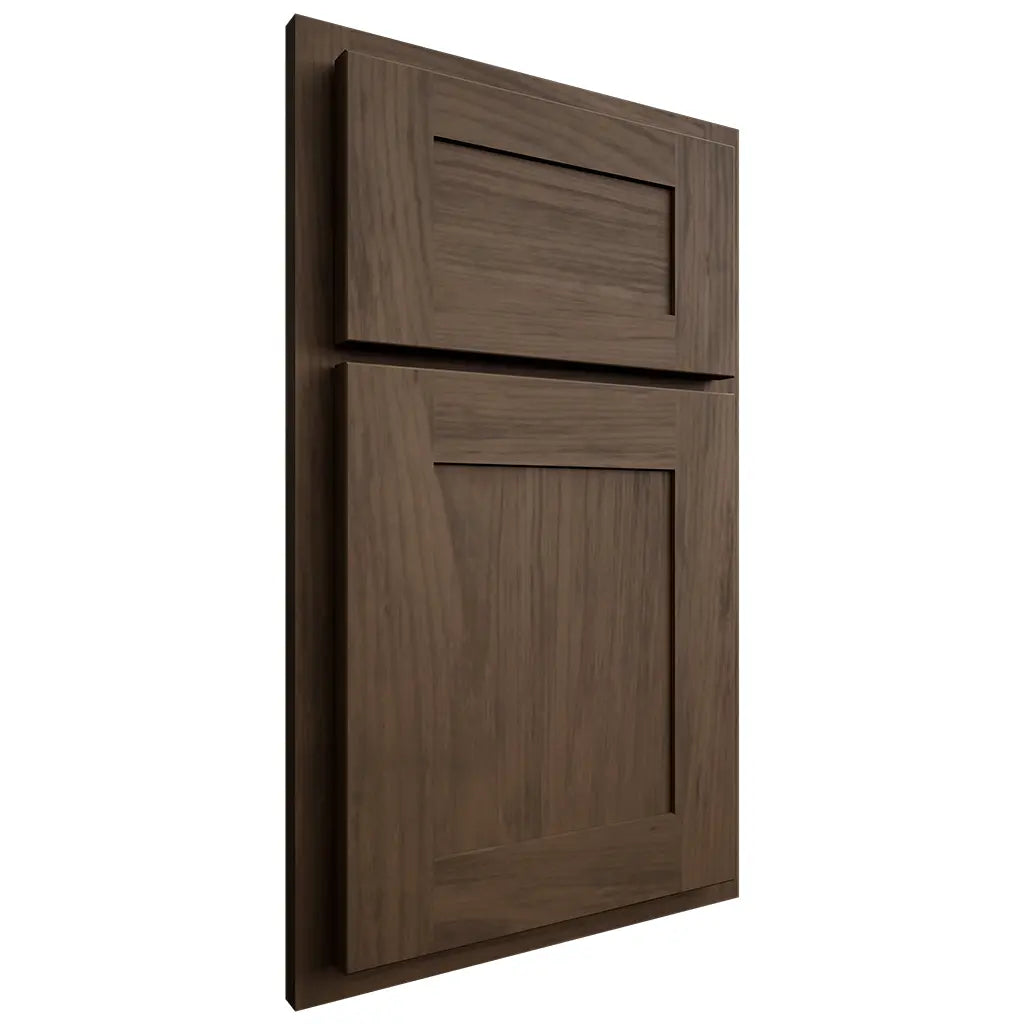 Shiloh Cabinetry Partial Overlay New Haven Alder Plain Cut Caviar Door