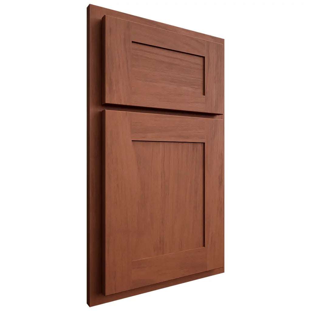 Shiloh Cabinetry Partial Overlay New Haven Alder Plain Cut Sierra Door