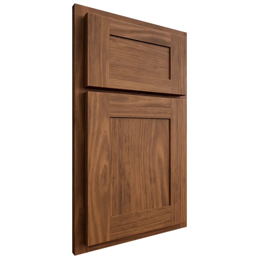 Shiloh Cabinetry Partial Overlay New Haven Cherry Plain Cut Carob Door