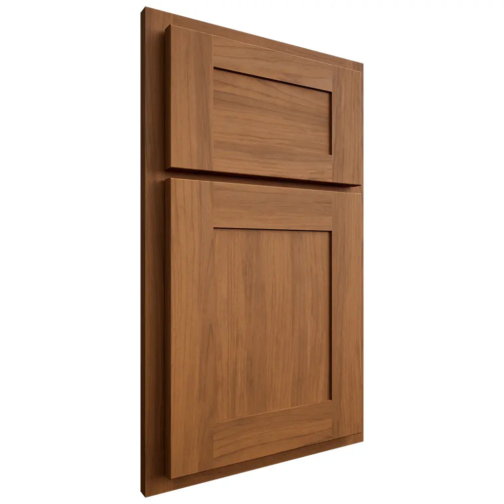 Shiloh Cabinetry Partial Overlay New Haven Hickory Plain Cut Chestnut Door