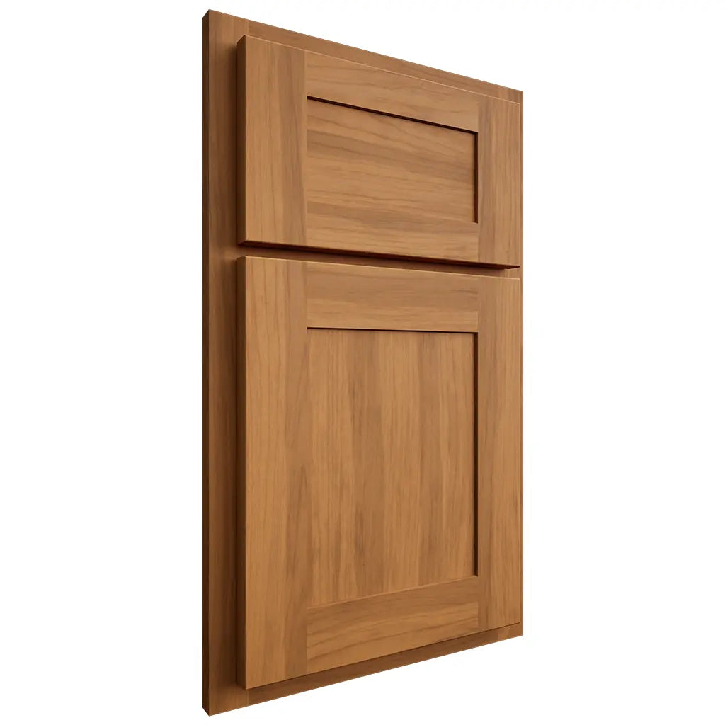 Shiloh Cabinetry Partial Overlay New Haven Hickory Plain Cut Medium Door