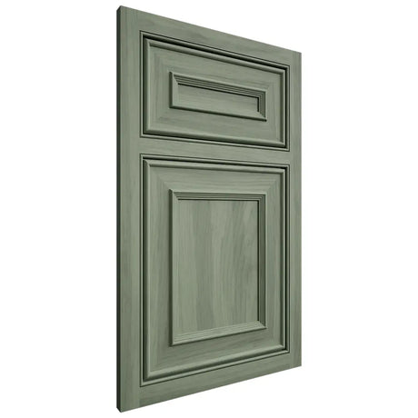 Shiloh Cabinetry Partial Overlay New Haven Hickory Plain Cut Moss Door