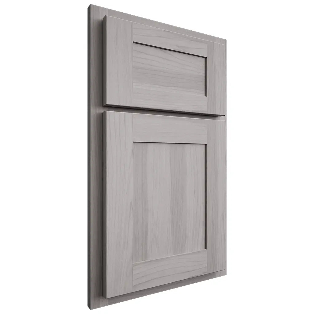 Shiloh Cabinetry Partial Overlay New Haven Hickory Plain Cut Stratus Door