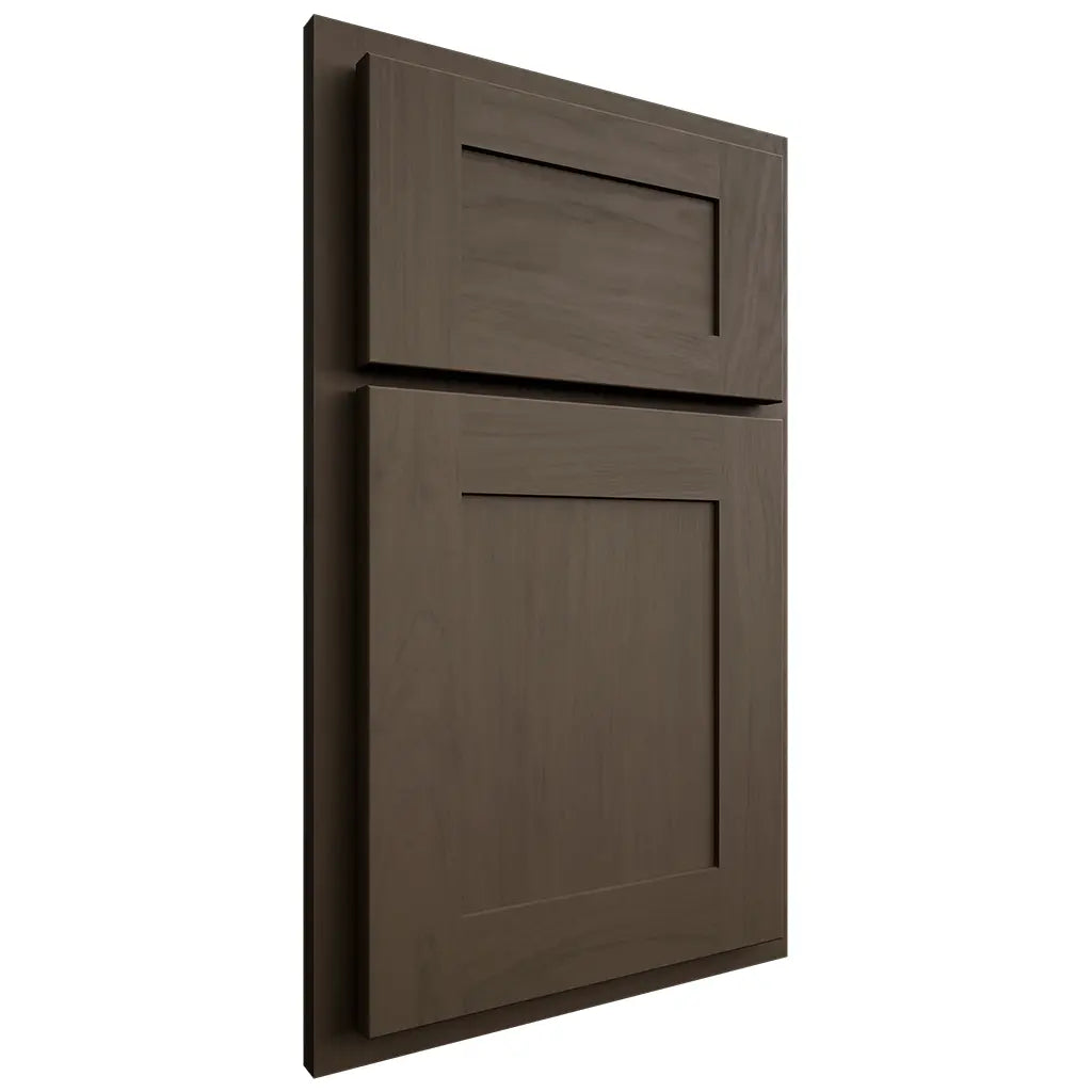 Shiloh Cabinetry Partial Overlay New Haven Maple Plain Cut Perfect Brown Door