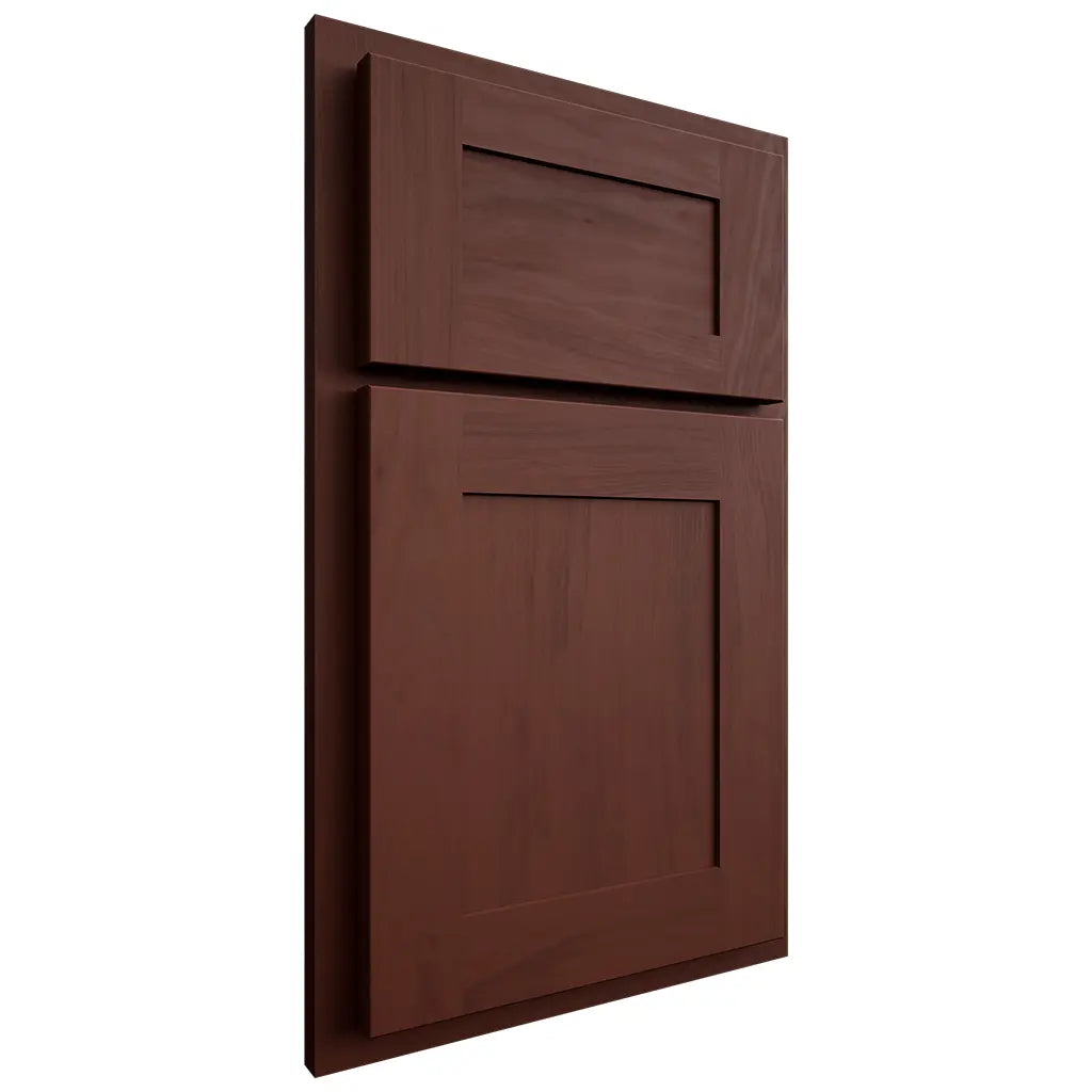 Shiloh Cabinetry Partial Overlay New Haven Maple Plain Cut Sable Door