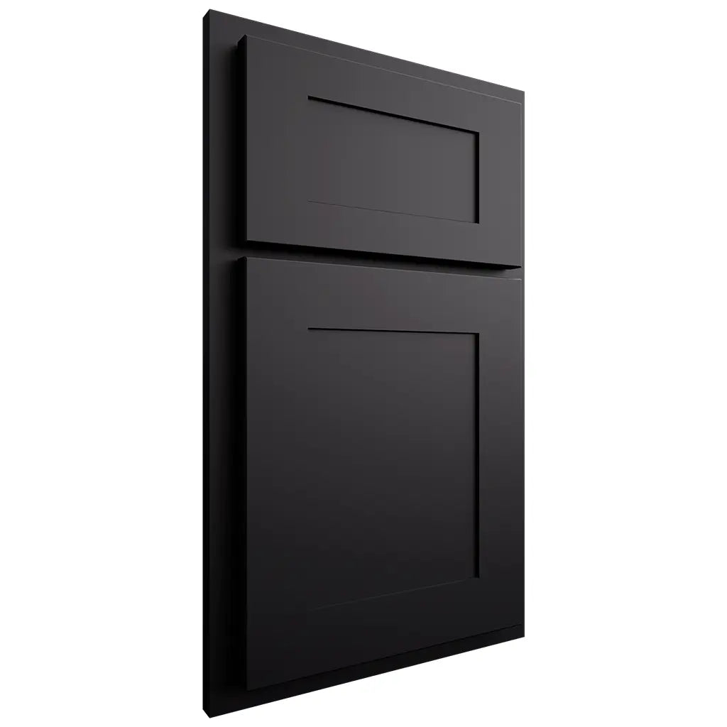 Shiloh Cabinetry Partial Overlay New Haven Paintable Black Door