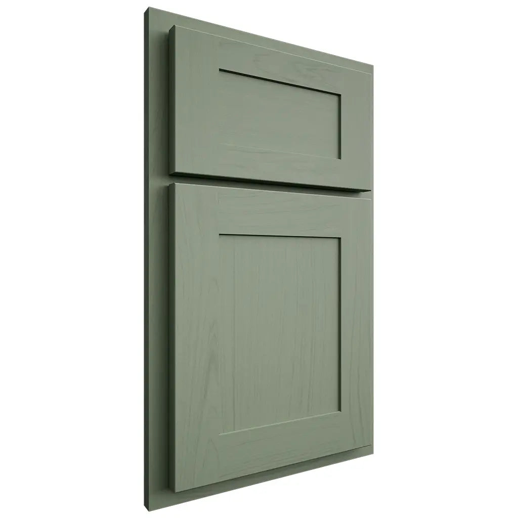 Shiloh Cabinetry Partial Overlay New Haven Poplar Plain Cut Moss Door