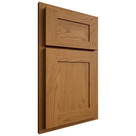 Shiloh Cabinetry Partial Overlay New Haven Red Oak Plain Cut Autumn Door