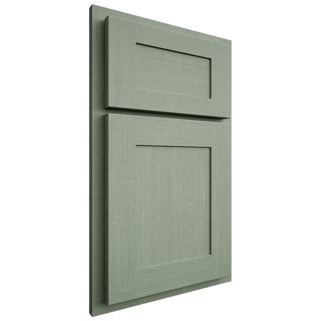 Shiloh Cabinetry Partial Overlay New Haven White Oak Quarter Sawn Moss Door