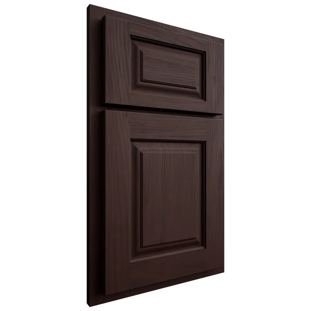 Shiloh Cabinetry Partial Overlay Oxford Alder Plain Cut Bistre Door