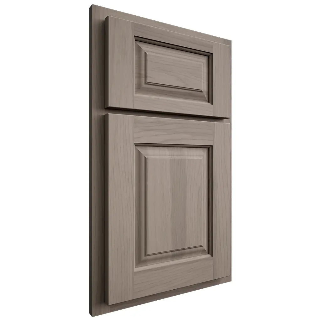 Shiloh Cabinetry Partial Overlay Oxford Hickory Plain Cut Sterling Door