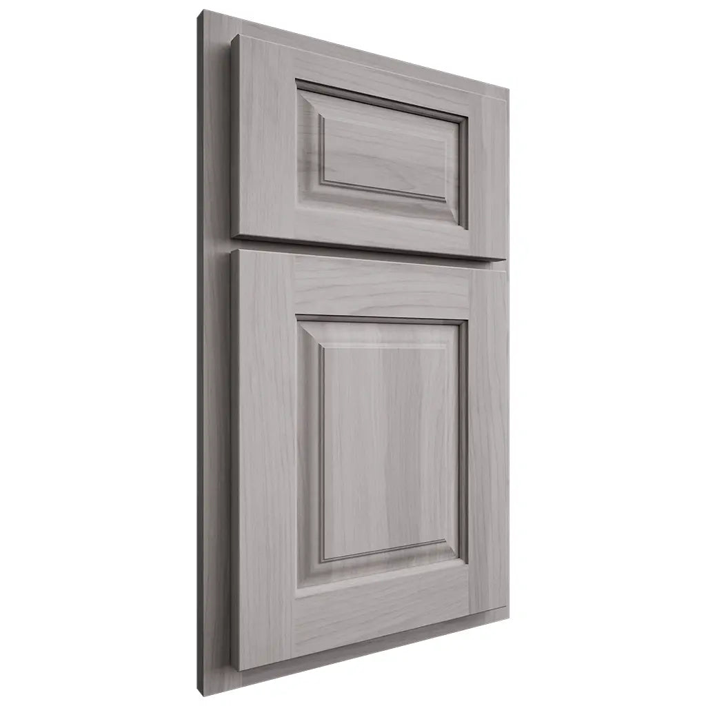 Shiloh Cabinetry Partial Overlay Oxford Hickory Plain Cut Stratus Door