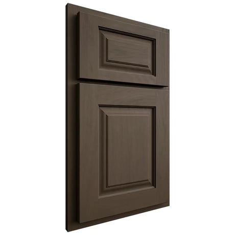 Shiloh Cabinetry Partial Overlay Oxford Maple Plain Cut Perfect Brown Door