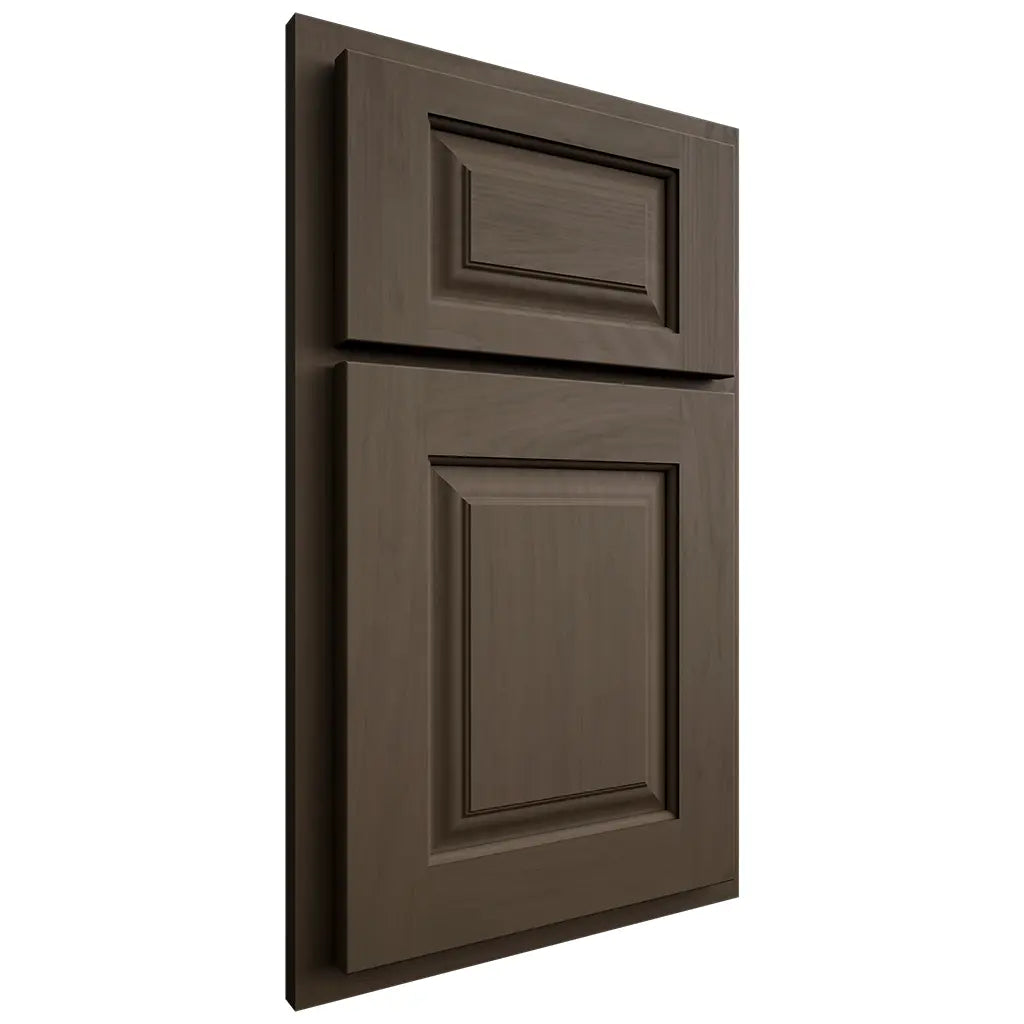 Shiloh Cabinetry Partial Overlay Oxford Maple Plain Cut Perfect Brown Door
