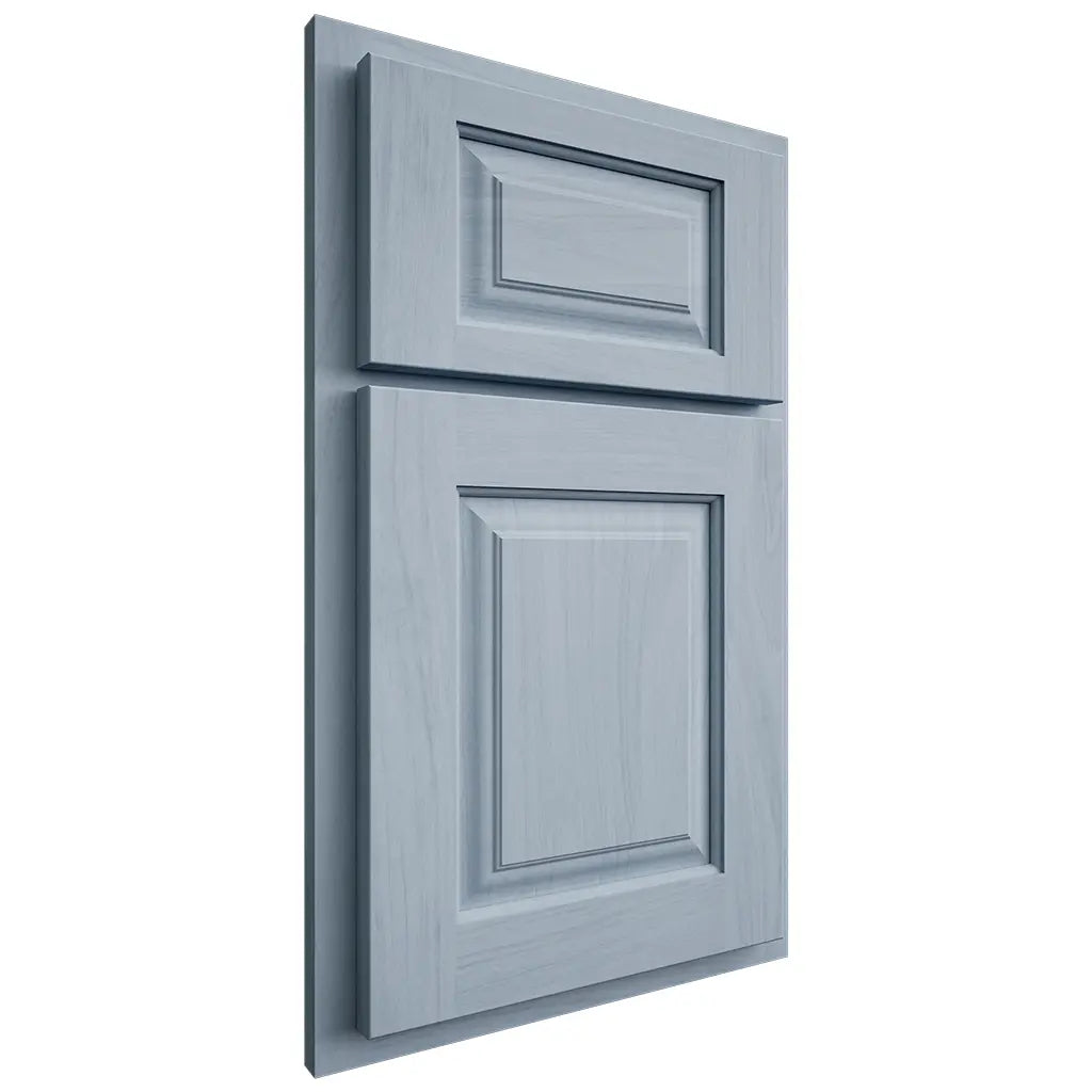 Shiloh Cabinetry Partial Overlay Oxford Poplar Plain Cut Sky Door
