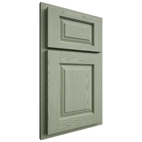 Shiloh Cabinetry Partial Overlay Oxford Red Oak Plain Cut Moss Door