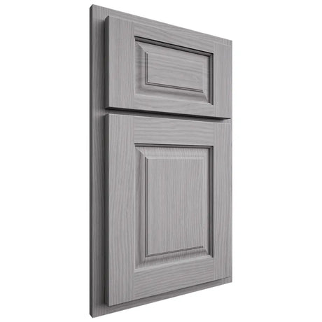 Shiloh Cabinetry Partial Overlay Oxford White Oak Plain Cut Stratus Door