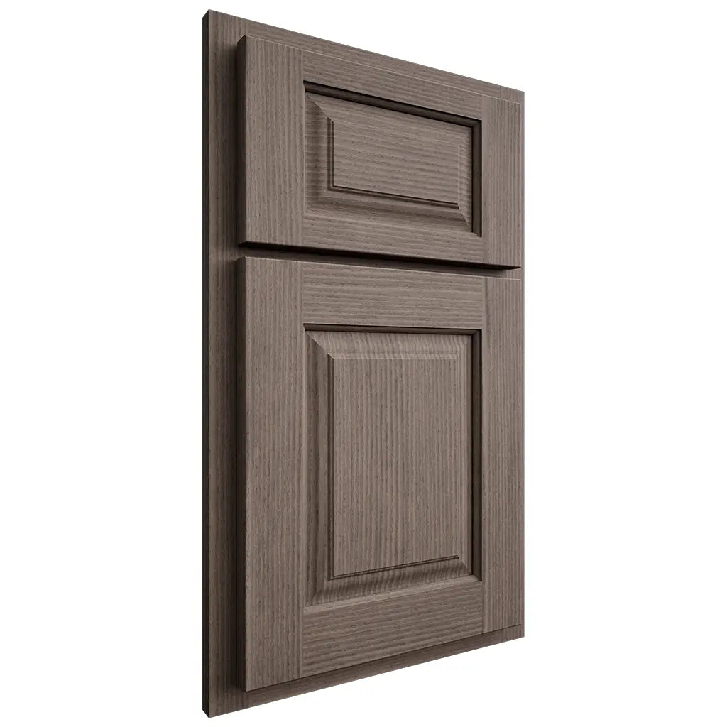 Shiloh Cabinetry Partial Overlay Oxford White Oak Rift Cut Clay Door
